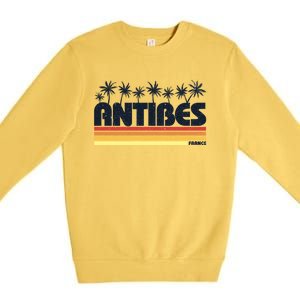 Antibes France Retro Tourism Gift Premium Crewneck Sweatshirt