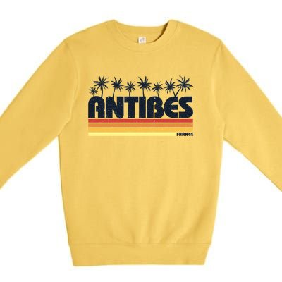 Antibes France Retro Tourism Gift Premium Crewneck Sweatshirt