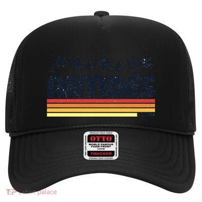 Antibes France Retro Tourism Gift High Crown Mesh Back Trucker Hat