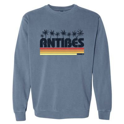 Antibes France Retro Tourism Gift Garment-Dyed Sweatshirt