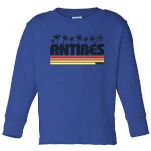 Antibes France Retro Tourism Gift Toddler Long Sleeve Shirt