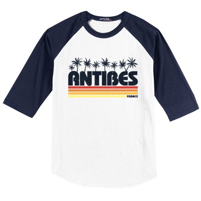 Antibes France Retro Tourism Gift Baseball Sleeve Shirt