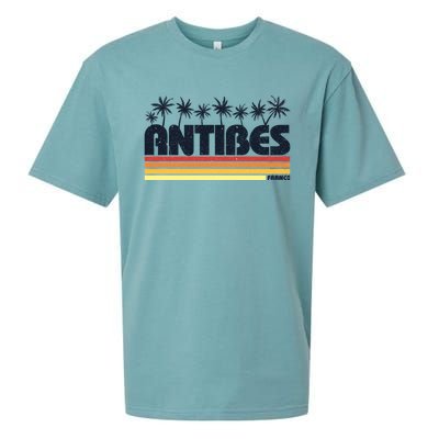 Antibes France Retro Tourism Gift Sueded Cloud Jersey T-Shirt