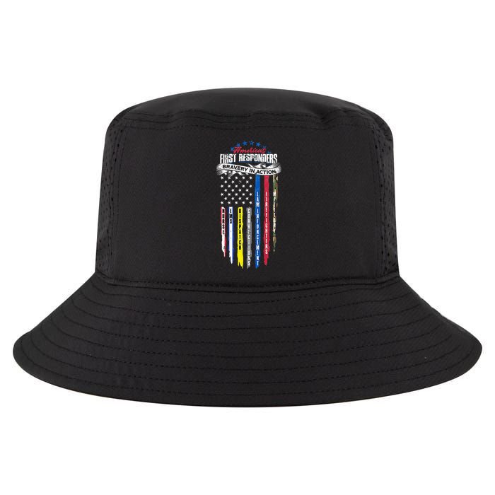 Americas First Responder Bravery In Action Nurse EMS Cool Comfort Performance Bucket Hat