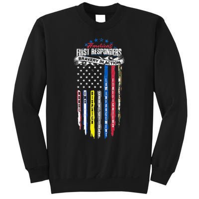 Americas First Responder Bravery In Action Nurse EMS Sweatshirt