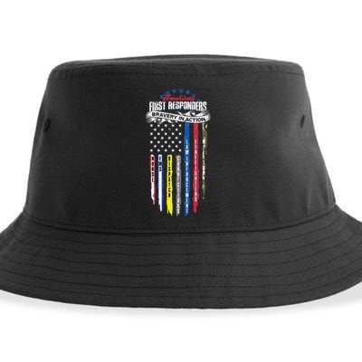 Americas First Responder Bravery In Action Nurse EMS Sustainable Bucket Hat