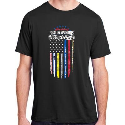 Americas First Responder Bravery In Action Nurse EMS Adult ChromaSoft Performance T-Shirt