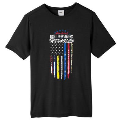 Americas First Responder Bravery In Action Nurse EMS Tall Fusion ChromaSoft Performance T-Shirt