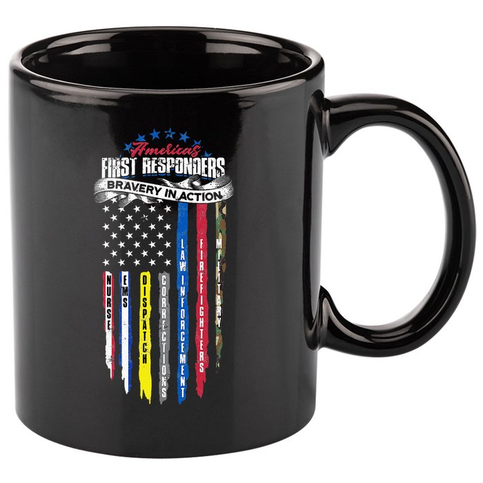 Americas First Responder Bravery In Action Nurse EMS 11oz C Handle Ceramic Mug