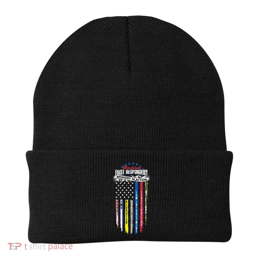 Americas First Responder Bravery In Action Nurse EMS Beanie