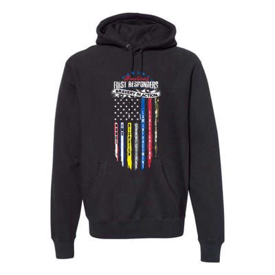 Americas First Responder Bravery In Action Nurse EMS Premium Hoodie