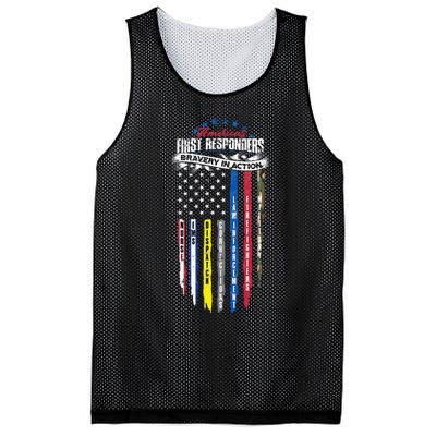 Americas First Responder Bravery In Action Nurse EMS Mesh Reversible Basketball Jersey Tank