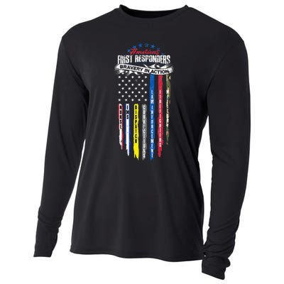 Americas First Responder Bravery In Action Nurse EMS Cooling Performance Long Sleeve Crew