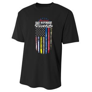 Americas First Responder Bravery In Action Nurse EMS Performance Sprint T-Shirt