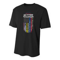 Americas First Responder Bravery In Action Nurse EMS Youth Performance Sprint T-Shirt