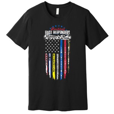 Americas First Responder Bravery In Action Nurse EMS Premium T-Shirt