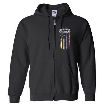 Americas First Responder Bravery In Action Nurse EMS Full Zip Hoodie