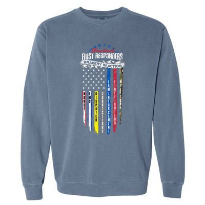 Americas First Responder Bravery In Action Nurse EMS Garment-Dyed Sweatshirt