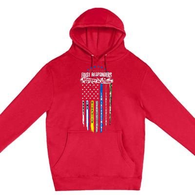 Americas First Responder Bravery In Action Nurse EMS Premium Pullover Hoodie