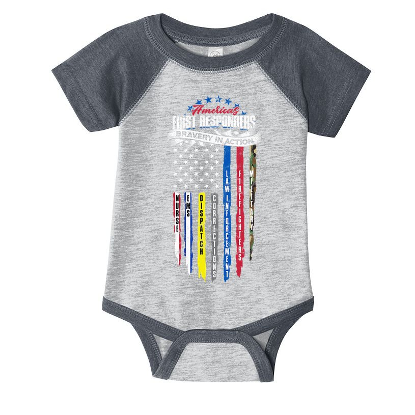 Americas First Responder Bravery In Action Nurse EMS Infant Baby Jersey Bodysuit