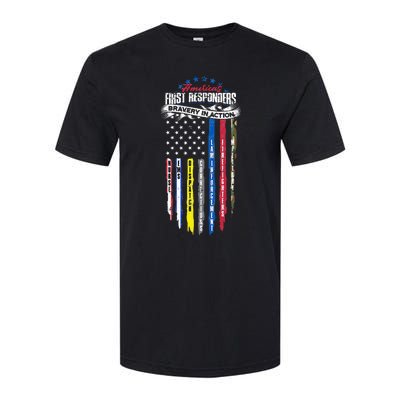 Americas First Responder Bravery In Action Nurse EMS Softstyle CVC T-Shirt