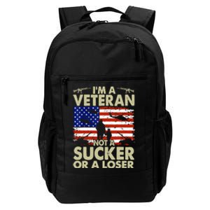 American Flag Retro Im Veteran Not A Sucker Or A Loser Gift Daily Commute Backpack