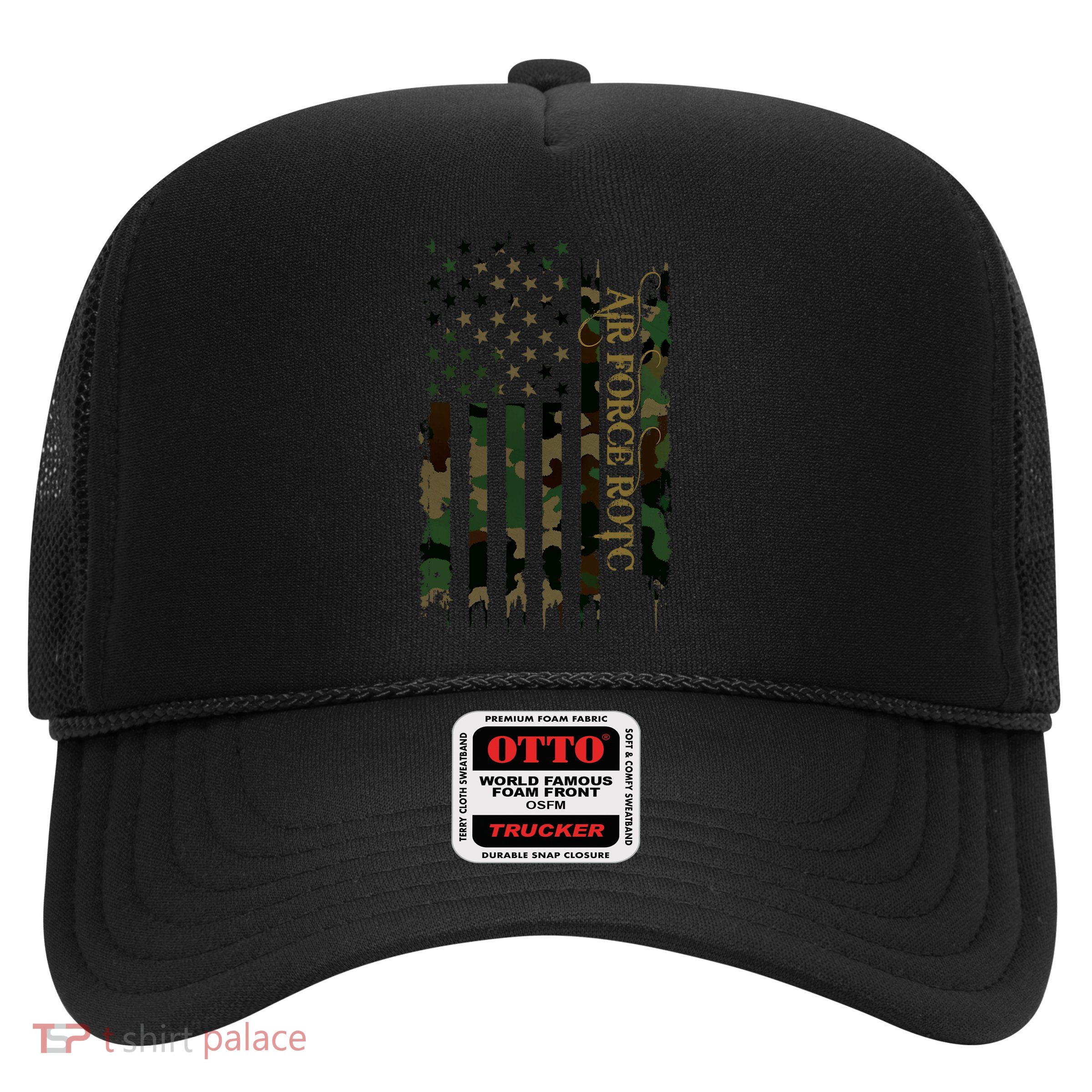 Air Force Rotc United States Distressed Camo W Us Flag Trucker Hat