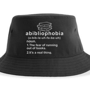 Abibliophobia Funny Reading Bookworm Book Lovers Reader Sustainable Bucket Hat