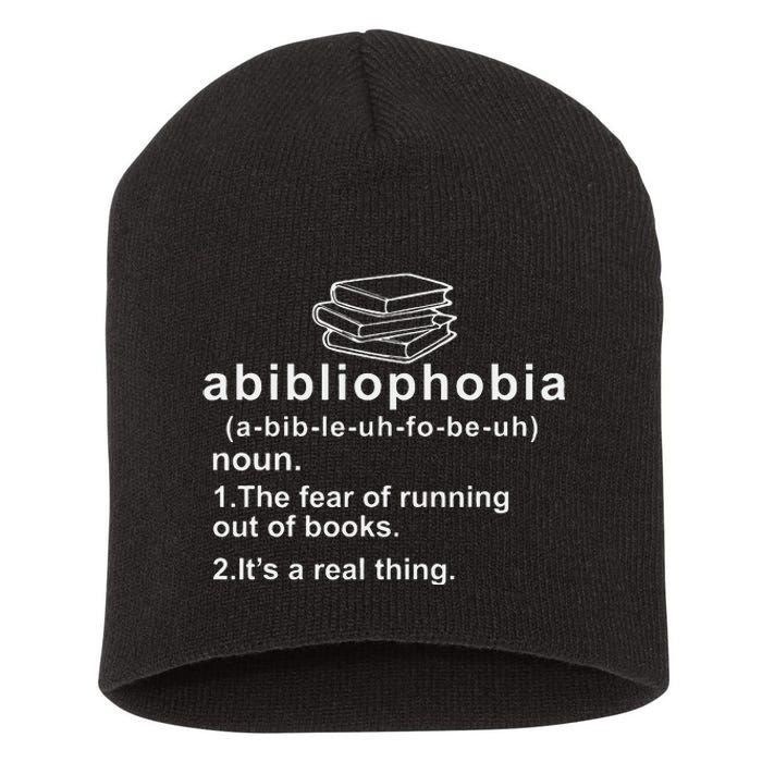 Abibliophobia Funny Reading Bookworm Book Lovers Reader Short Acrylic Beanie