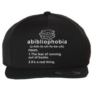 Abibliophobia Funny Reading Bookworm Book Lovers Reader Wool Snapback Cap