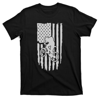 American Flag Road Biking Cycling Apparel Bicycle Cycling Gift T-Shirt