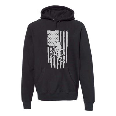 American Flag Road Biking Cycling Apparel Bicycle Cycling Gift Premium Hoodie