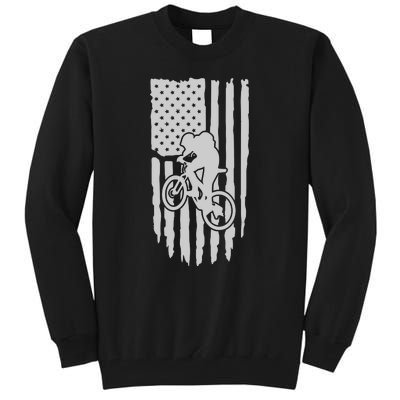 American Flag Road Biking Cycling Apparel Bicycle Cycling Gift Tall Sweatshirt