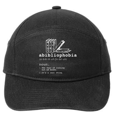 Abibliophobia Funny Reading Bookworm Reader Gift 7-Panel Snapback Hat