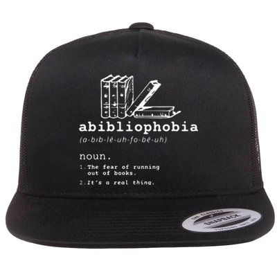 Abibliophobia Funny Reading Bookworm Reader Gift Flat Bill Trucker Hat