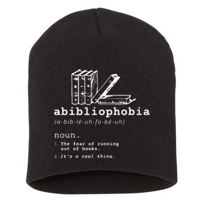 Abibliophobia Funny Reading Bookworm Reader Gift Short Acrylic Beanie