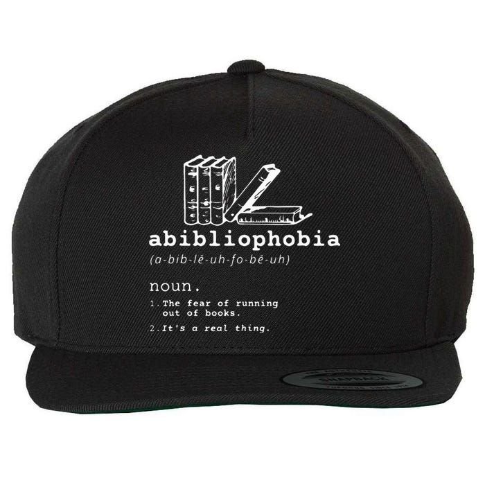 Abibliophobia Funny Reading Bookworm Reader Gift Wool Snapback Cap