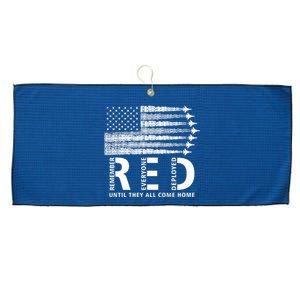 American Flag Red Friday Remember Everyone Deployed Military Large Microfiber Waffle Golf Towel