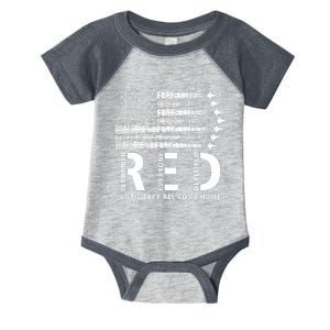 American Flag Red Friday Remember Everyone Deployed Military Infant Baby Jersey Bodysuit