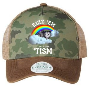 Autism Funny Rizz Em With The Tism Meme Autistic Opossum Legacy Tie Dye Trucker Hat