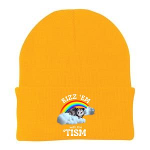 Autism Funny Rizz Em With The Tism Meme Autistic Opossum Knit Cap Winter Beanie