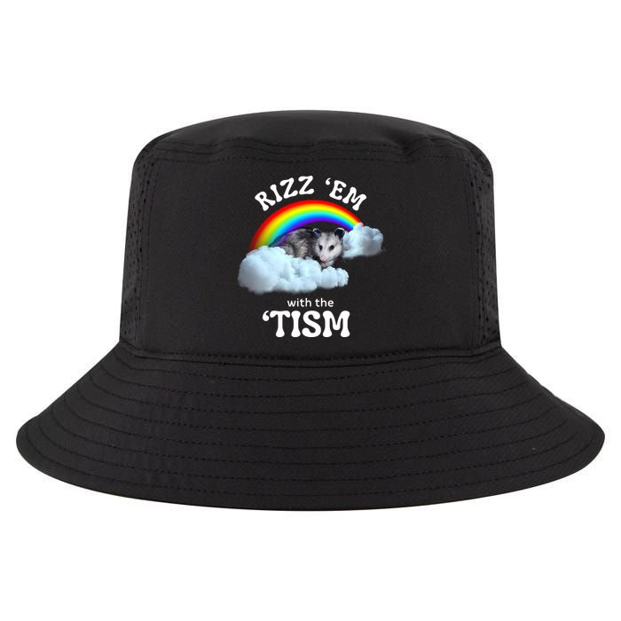 Autism Funny Rizz Em With The Tism Meme Autistic Opossum Cool Comfort Performance Bucket Hat