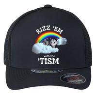 Autism Funny Rizz Em With The Tism Meme Autistic Opossum Flexfit Unipanel Trucker Cap