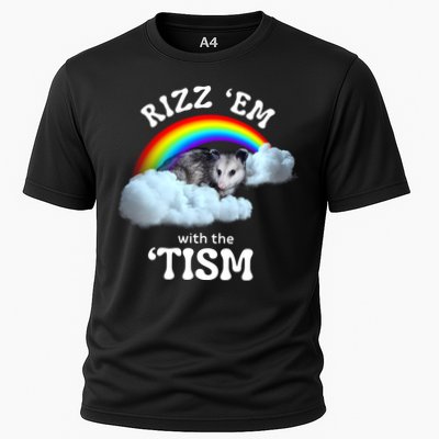 Autism Funny Rizz Em With The Tism Meme Autistic Opossum Performance Shirt