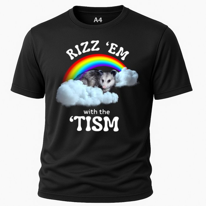 Autism Funny Rizz Em With The Tism Meme Autistic Opossum Performance Shirt