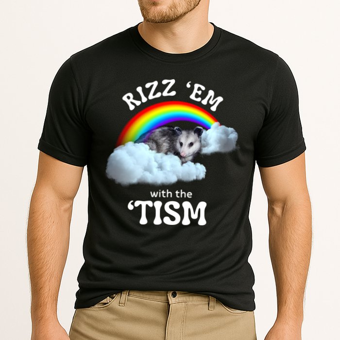 Autism Funny Rizz Em With The Tism Meme Autistic Opossum Performance Shirt