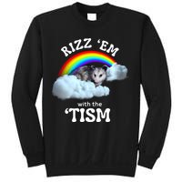 Autism Funny Rizz Em With The Tism Meme Autistic Opossum Sweatshirt