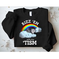 Autism Funny Rizz Em With The Tism Meme Autistic Opossum Sweatshirt