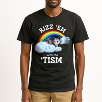 Autism Funny Rizz Em With The Tism Meme Autistic Opossum Tall T-Shirt