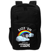 Autism Funny Rizz Em With The Tism Meme Autistic Opossum Impact Tech Backpack
